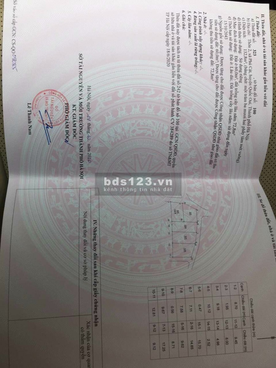 Gần chợ Phú Sơn. cách trường tiểu học Phú Cát 500m