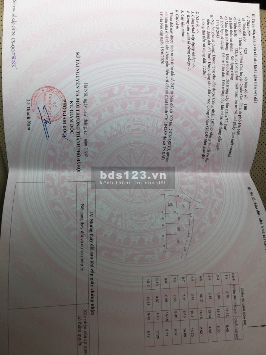 Gần chợ Phú Sơn. cách trường tiểu học Phú Cát 500m
