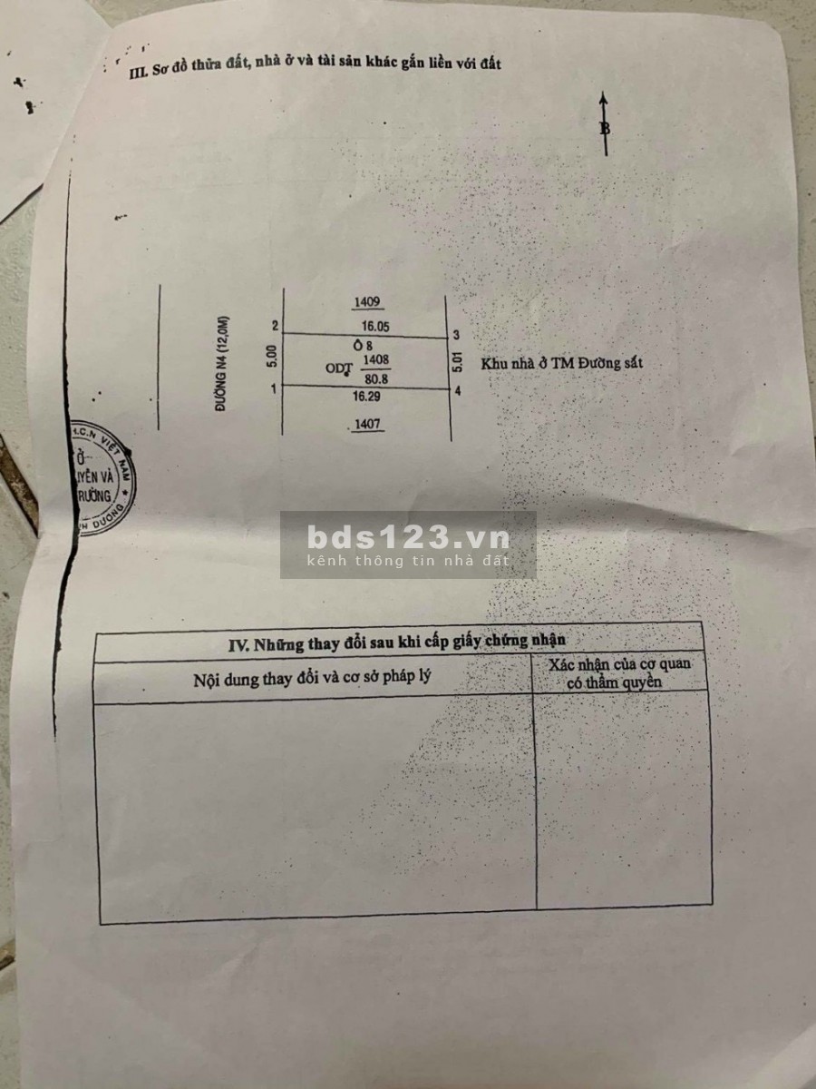 Bán đất mặt tiền đường N4, ngay Vincom Dĩ An, giá chỉ 1 tỷ 350tr, diện tích 80m2. SHR. Liên hệ 0374991279 Ms.Minh Anh