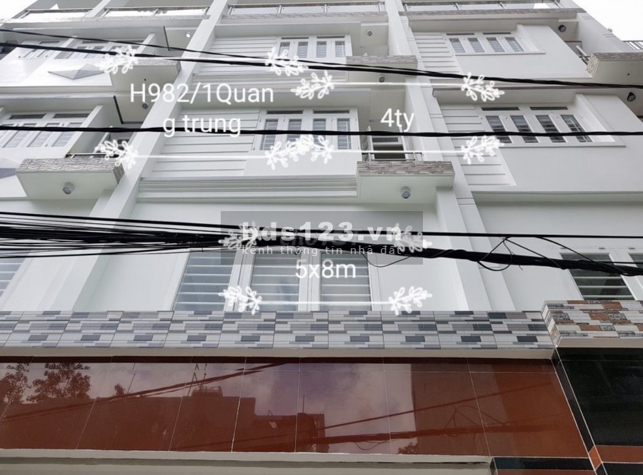 Chính chủ cho thuê nhà NC 4 lầu tại 982/1A Quang Trung P8 GVấp giá 16tr/th