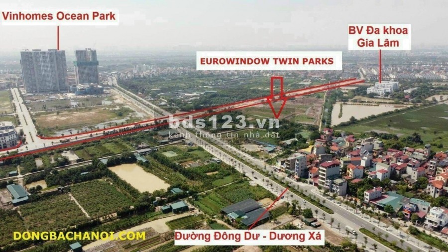 Nhận đặt chỗ đợt 2 dự án Eurowindow Twin Parks Gia Lâm khu dân cư hiện hữu