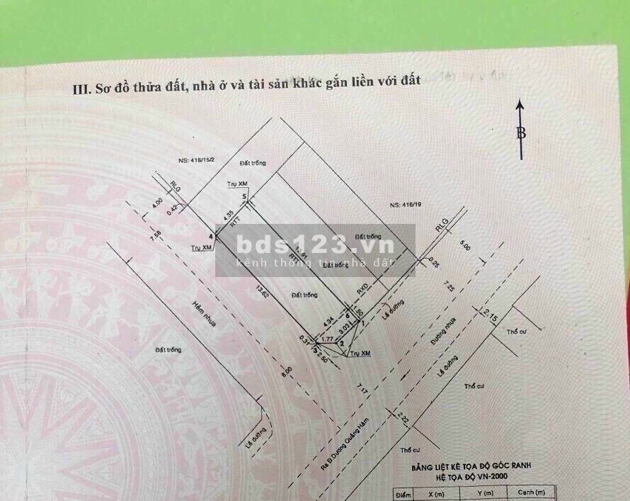 ĐẤT LÔ GÓC, MẶT TIỀN HẺM 416 DƯƠNG QUẢNG HÀM, GÒ VẤP, 65.4M2, CHỈ 8.5 TỶ.