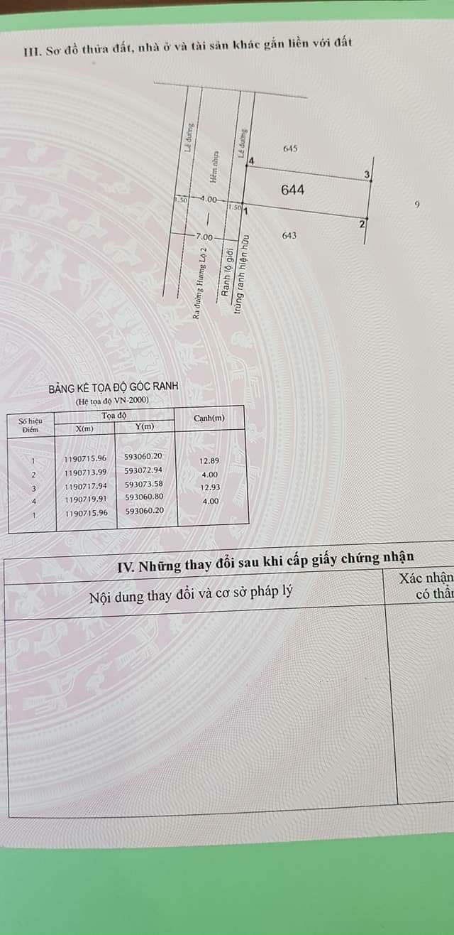 Bán đất thổ cư hẻm 758 Hương lộ 2 Bình Tân.