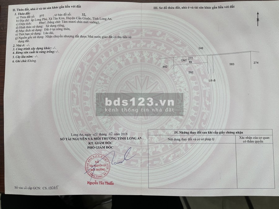 Bán Đất mặt tiền huyện Cần Giuộc phù hợp ở, xây trọ