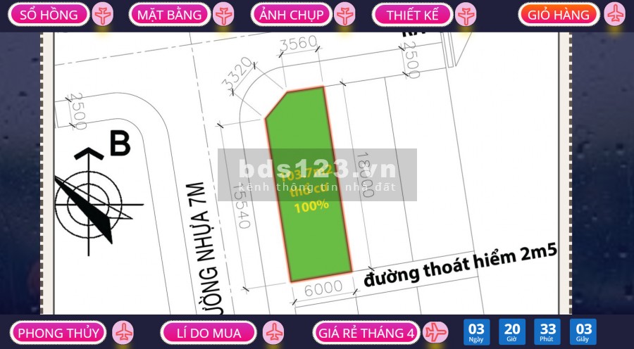 Đất sổ hồng 103.7 m2 100% thổ cư sử dụng riêng đất ở tại đô thị