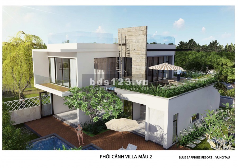 Duy nhất Biệt Thự Aria Vũng Tàu, 522m2, Hồ Bơi, Sân Vườn riêng, Giá 18 tỷ, nằm cách biển 50m