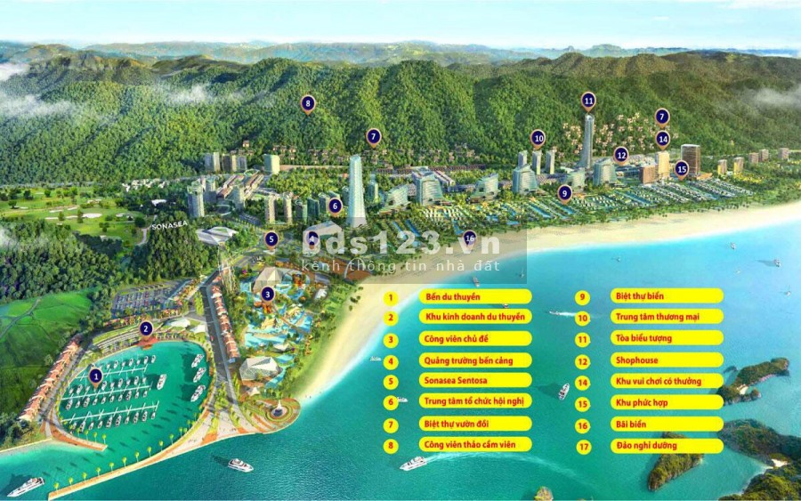 Mở bán dãy shoptel hướng mặt biển view đẹp sầm uất chỉ từ 9 tỷ dự án Sonasea Vân Đồn