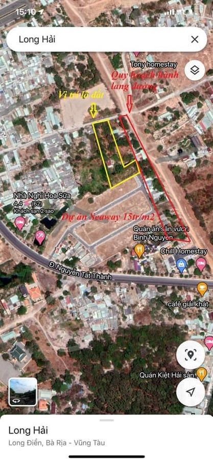 bán đất gần dinh Cô biển Long Hải - 7,5trieu/m2 - LH : 0908567992