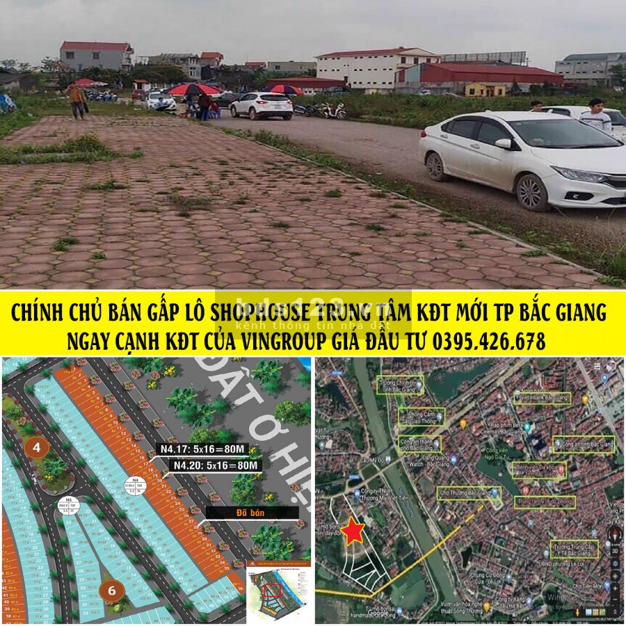 CHÍNH CHỦ BÁN GẤP 2 CĂN SHOPSHOUSE NGAY TRUNG TÂM TP BẮC GIANG 0395426678