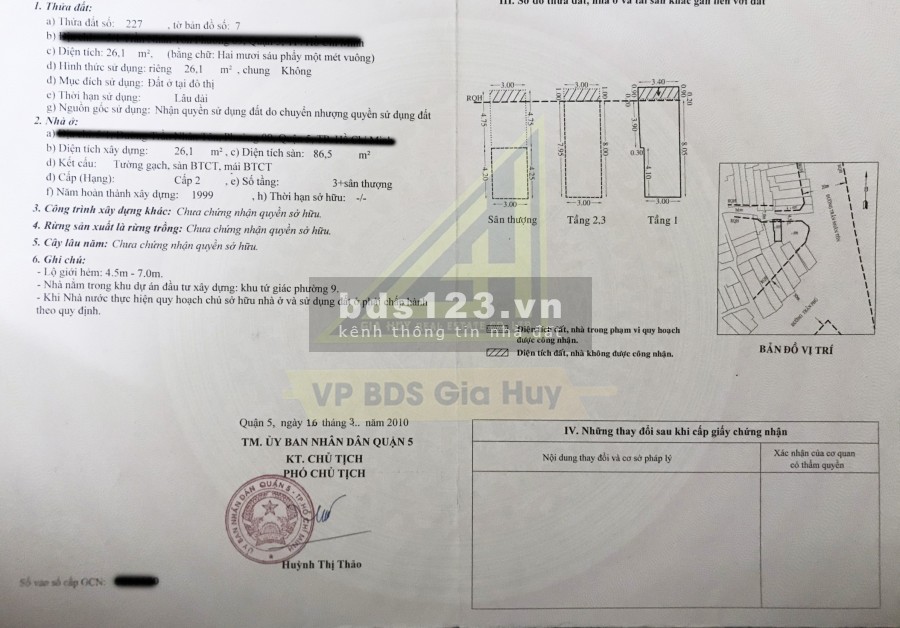 Bán nhà đường Trần Nhân Tôn, phường 9, quận 5