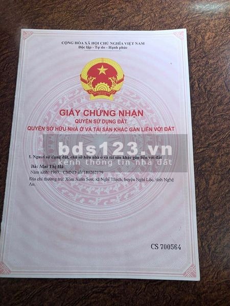 Chính chủ Cần bán đất tại Xuân Sơn, Nghi Thạch, Nghi Lộc, Nghệ An, 190m2 oto vào.