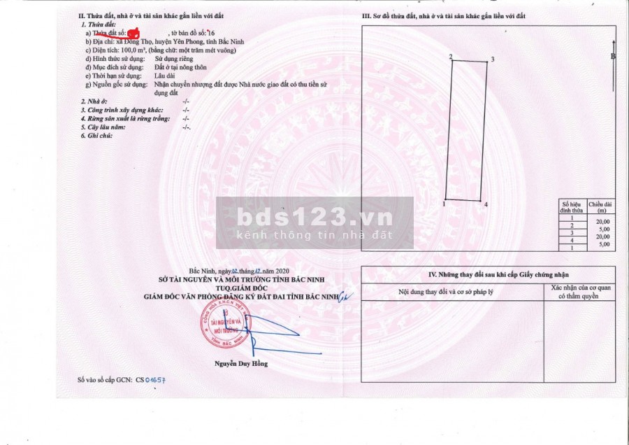 (CHÍNH CHỦ) BÁN 2 LÔ GẦN KCN ĐÔNG THỌ - YÊN PHONG