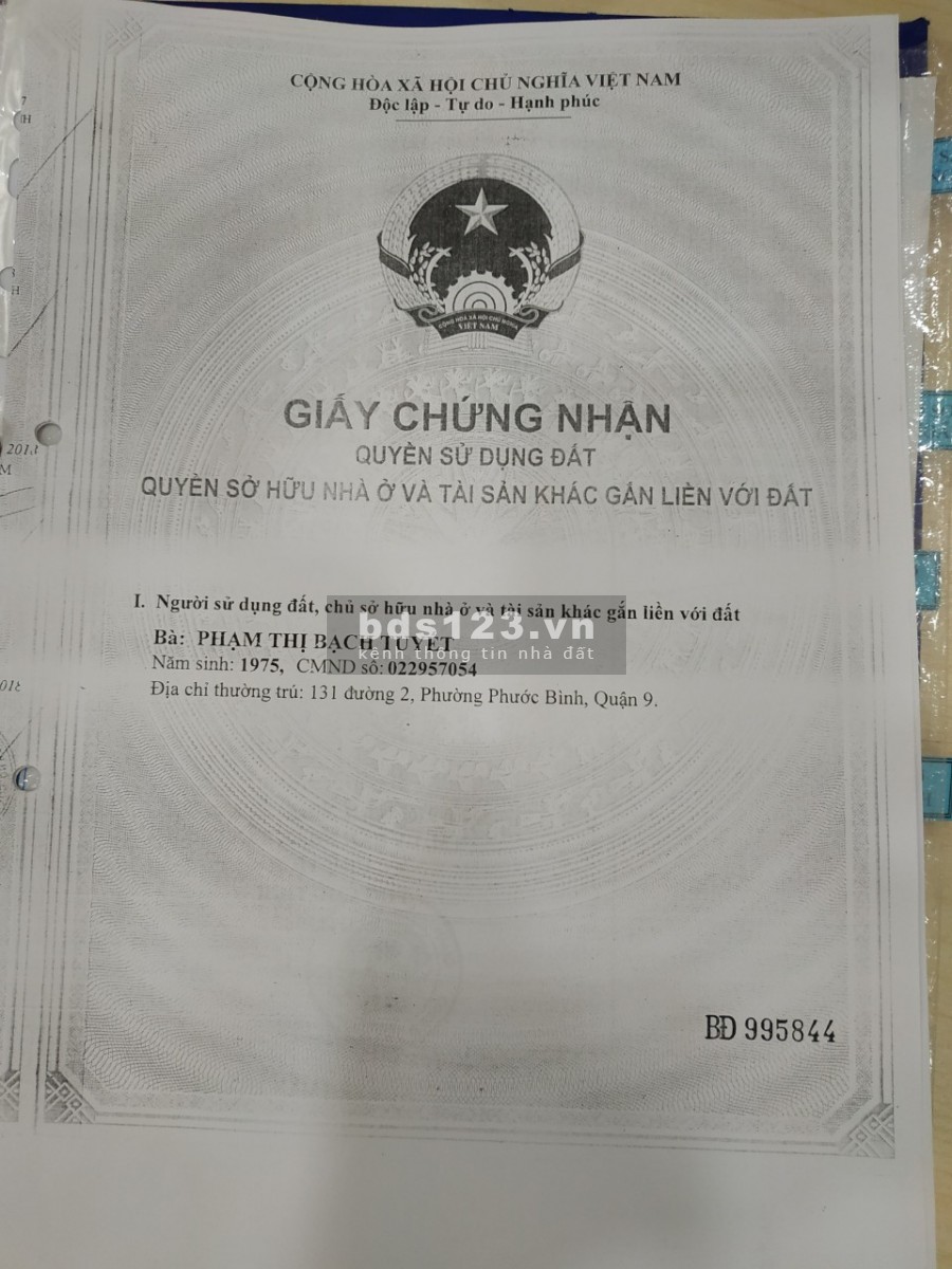 Bán đất quận 9 106m2 ngang 5.25m chỉ 3,6 tỷ gần chợ long trường