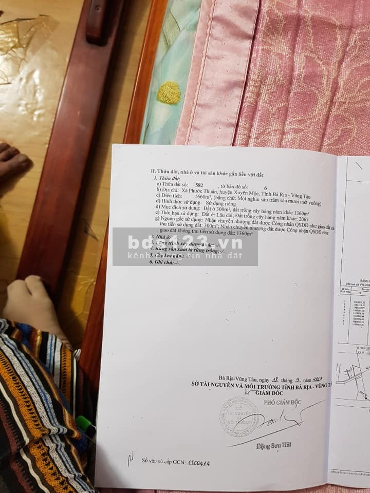 Bán Lô Đất Mặt Tiền Đường Nhựa Xã Phước Thuận Đường Rộng 10m
