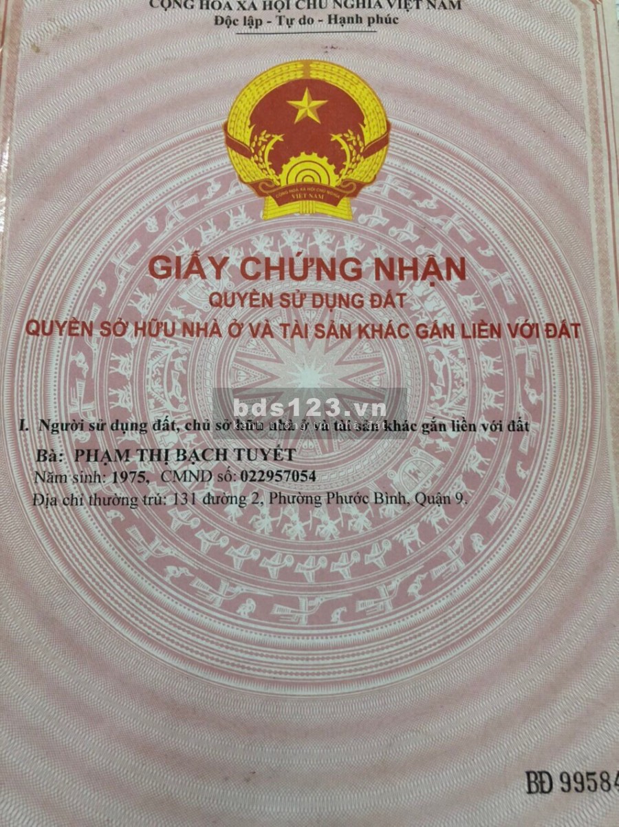 Bán đất quận 9 106m2 ngang 5.25m chỉ 3,6 tỷ gần chợ long trường