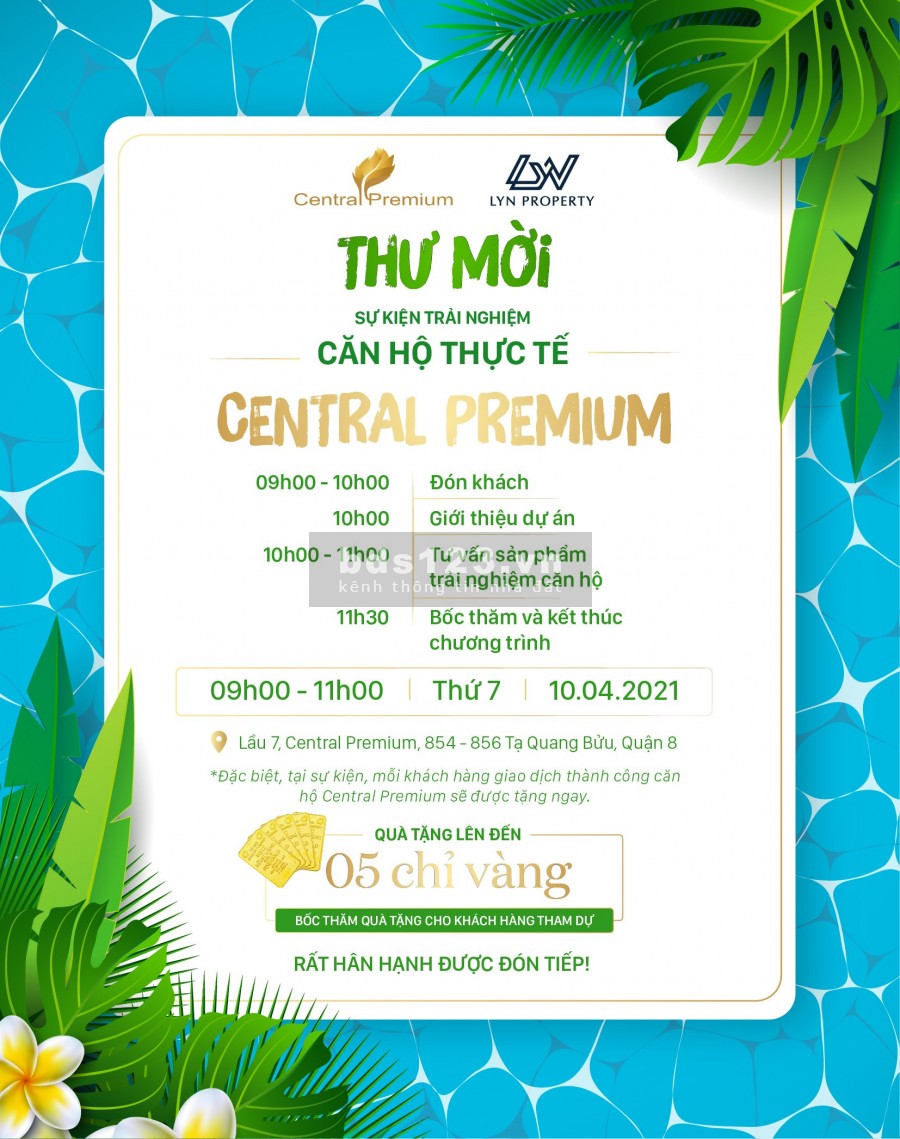 Cơ hội cuối cùng sở hữu căn hộ Central Premium Q8 giá tốt chỉ từ 1,5 tỷ đồng/căn, tặng vàng tài lộc