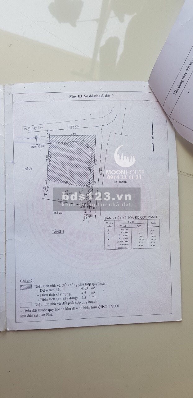 Cần bán nhà trong hẻm phường Tân Phú TP Thủ Đức
