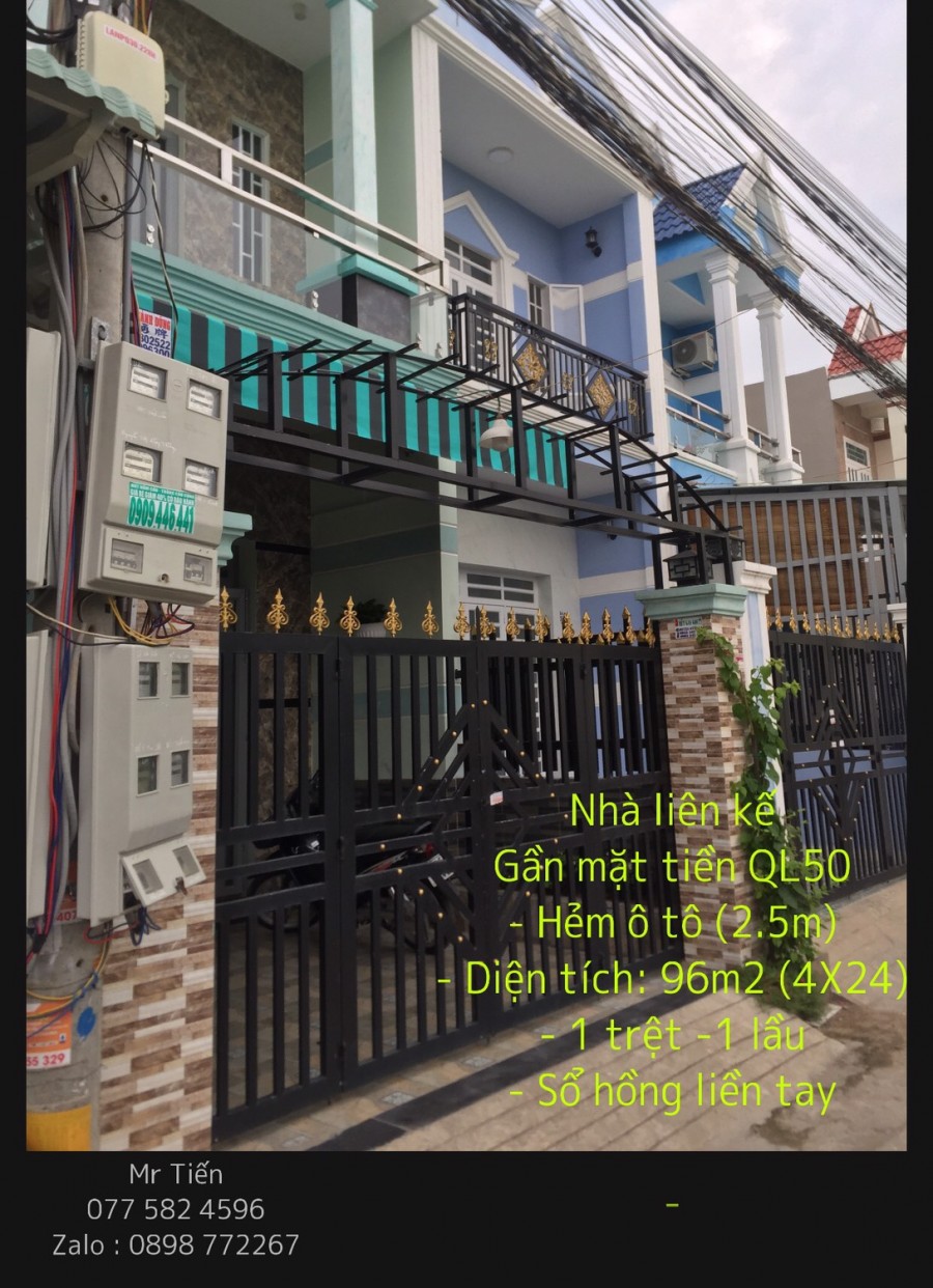 Bán nhà liền kề DT 96m2 Gần MT đường QL50 giá 2.6 Tỷ Sổ hồng (Thương lượng)