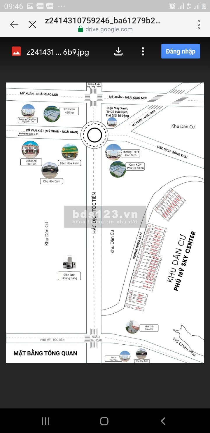 Chính chủ cần bán 200m2- 100m2 thổ cư Mặt Tiền Hắc Dịch Tóc Tiên giá 880tr- đã có sổ riêng