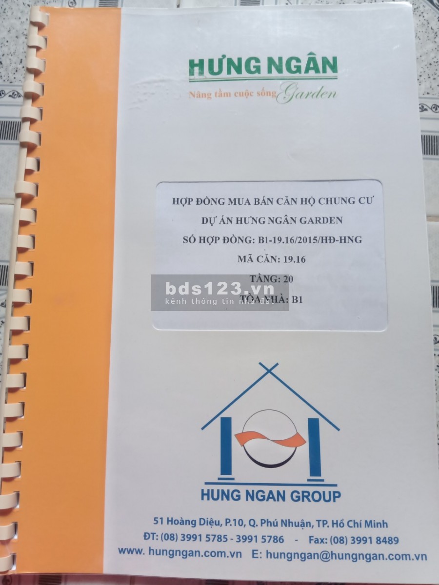 Cần bán căn hộ Hưng Ngân 2pn 51,8m2 căn số 19.16 lốc B1 Phường tân chánh hiệp Quận 12