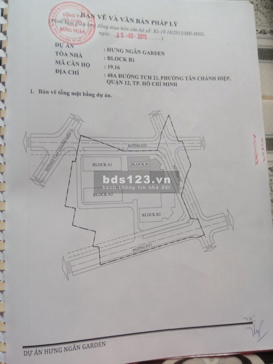 Cần bán căn hộ Hưng Ngân 2pn 51,8m2 căn số 19.16 lốc B1 Phường tân chánh hiệp Quận 12