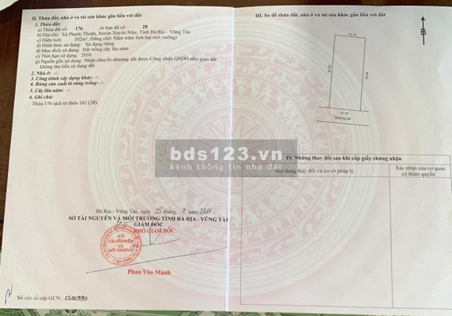 Bán Lô Đất Xã Phước Thuận Uy Tín Số 1 Bà Rịa Vũng Tàu