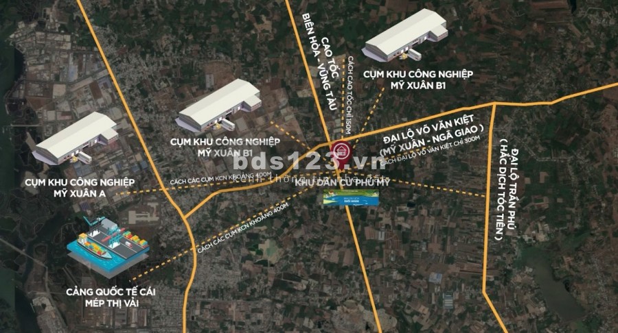 CÓ TRƯỚC 330Tr SỞ HỮU LÔ ĐẤT THỊ XÃ PHÚ MỸ, CẢNG CÁI MÉP, ĐÃ CÓ SỔ RIÊNG, GIẢM 4,5% CHO KHÁCH GIỮ CHỖ TRƯỚC MỞ BÁN