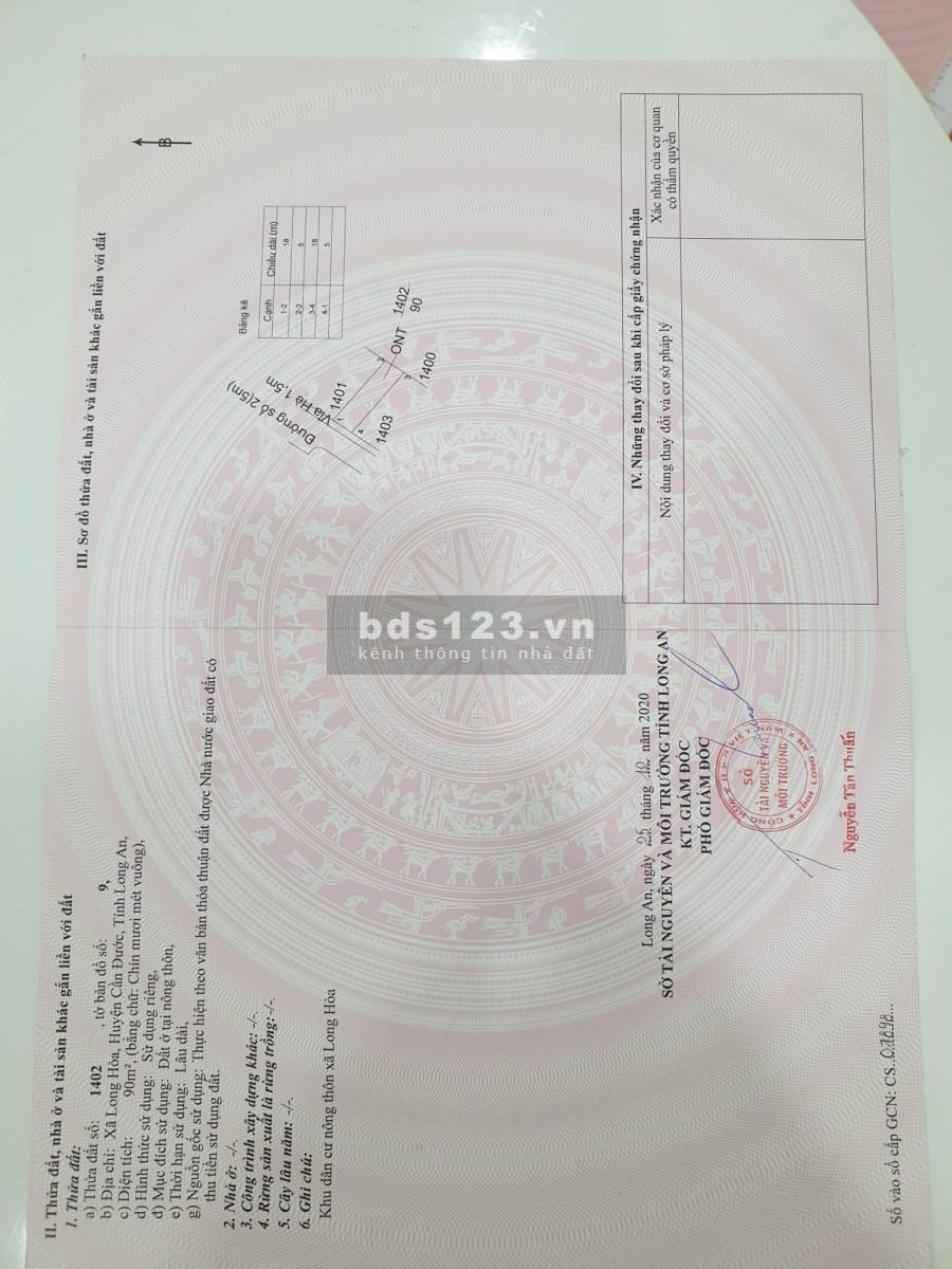 Chính chủ cần bán gấp lô đất gần ngã tư xoài đôi sổ hồng sang tên 90m2 giá chỉ 1 tỷ 485
