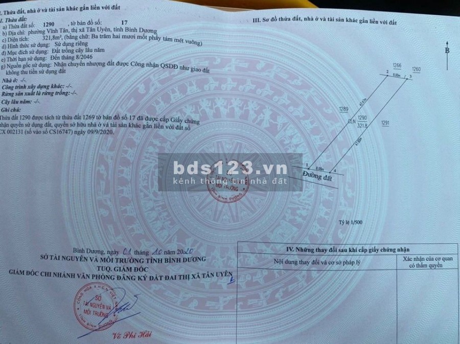 Bán lô đất Phường Vĩnh Tân cách cổng KCN Vsip 2A chỉ 600m
