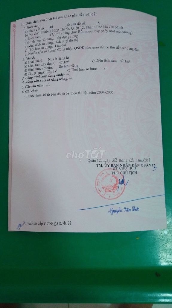 CHÍNH CHỦ CẦN BÁN GẤP CĂN NHÀ Ở PHƯỜNG HIỆP THÀNH – QUẬN 12 GIÁ CỰC HẤP DẪN.