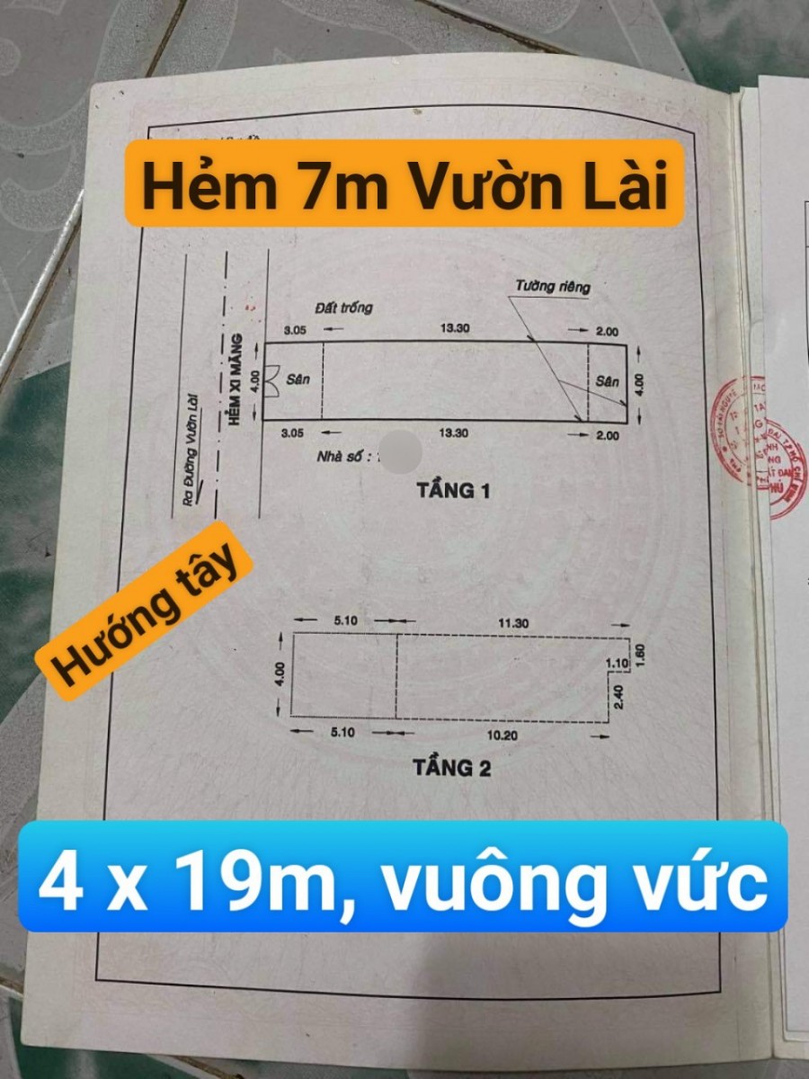 Nhà HXH Vườn Lài - 4 x 20m vuông vức - 7 tỷ - ngon quá