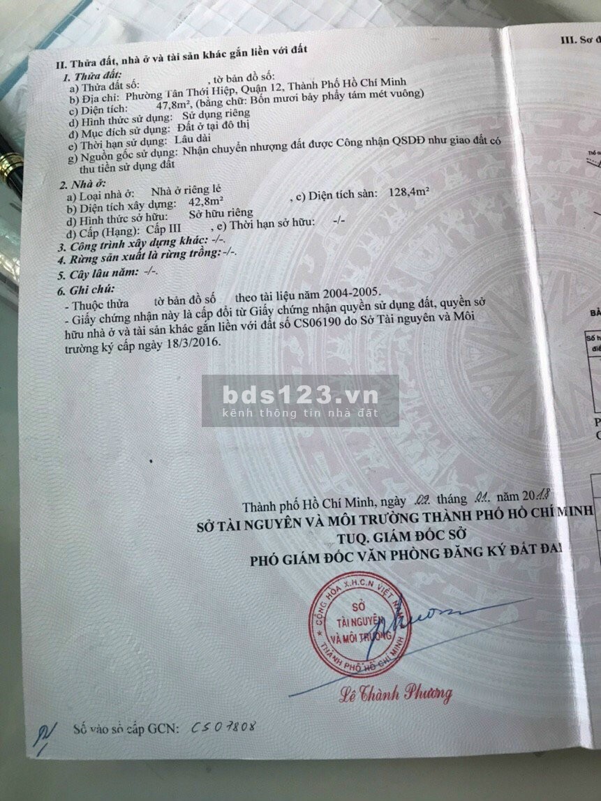 Nhà HXH Dương Thị Mười 3 Tầng 60M Tân Chánh Hiệp Quận 12 4.45 Tỷ