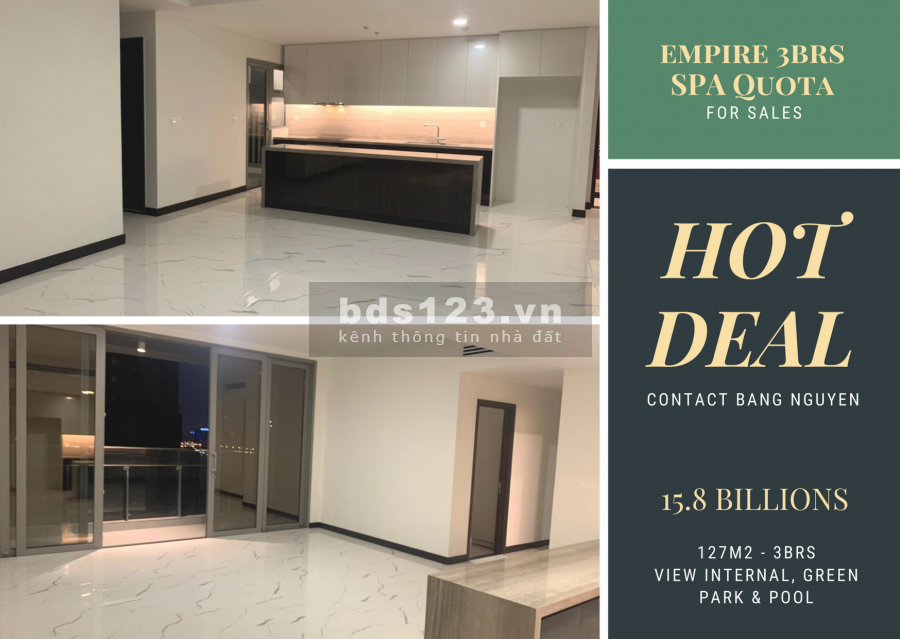 Bán căn 3PN Empire City suất SPA (available for foreigners)