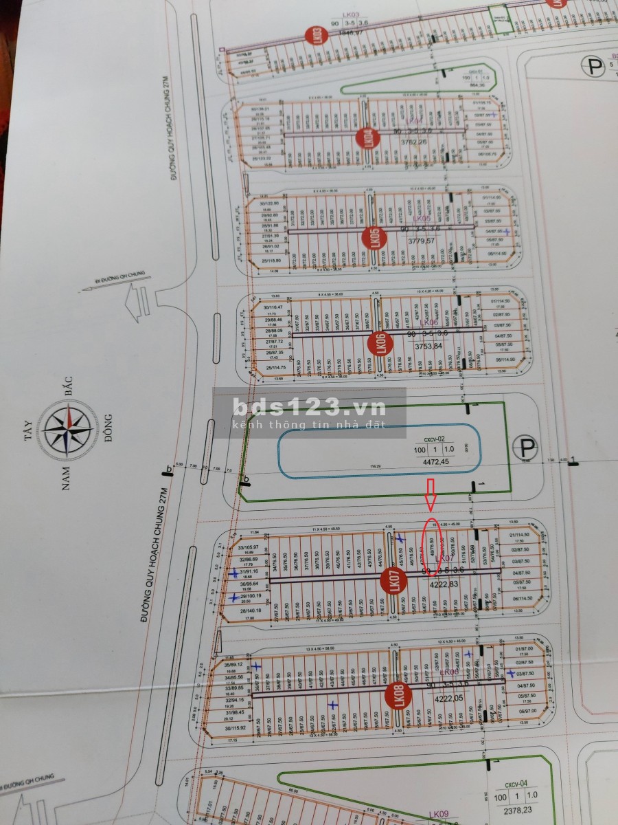 Bán lô đất 76,5m2 ở trung tâm đài phun nước, chợ đầu mối mới thị trấn Lương Sơn