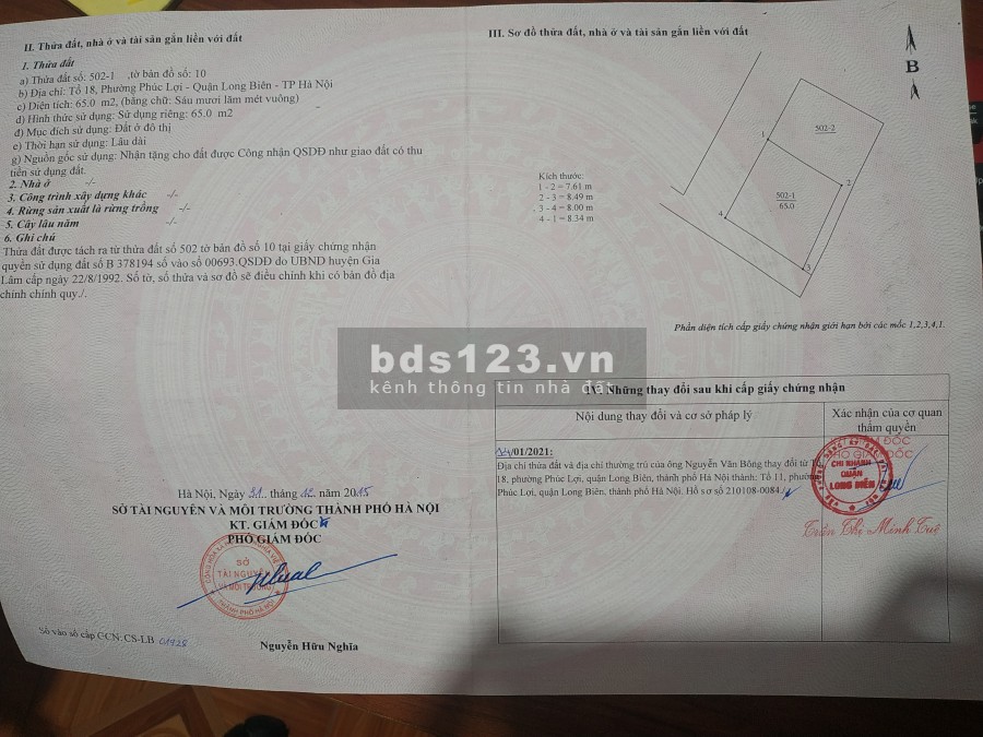 Cần bán 65m2 đất Tổ 18, phường Phúc Lợi, Long Biên, mặt tiền 8m, đường 2,5m. gần Ruby ct3