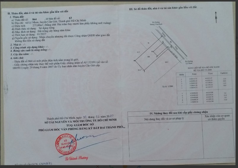 Cần bán gấp lô đất ngay khu du lịch biển Cần giờ 330m² giá 2.6 tỷ, SHR.