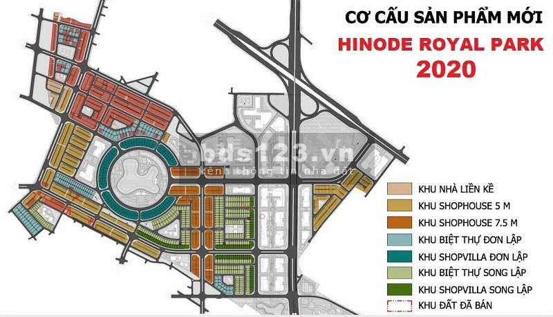 BÁN SHOPHOUSE 2 MẶT TIỀN DỰ ÁN HINODE ROYAL PARK Kim Chung – Di Trạch diện tích 135m2 giá 20 tỷ