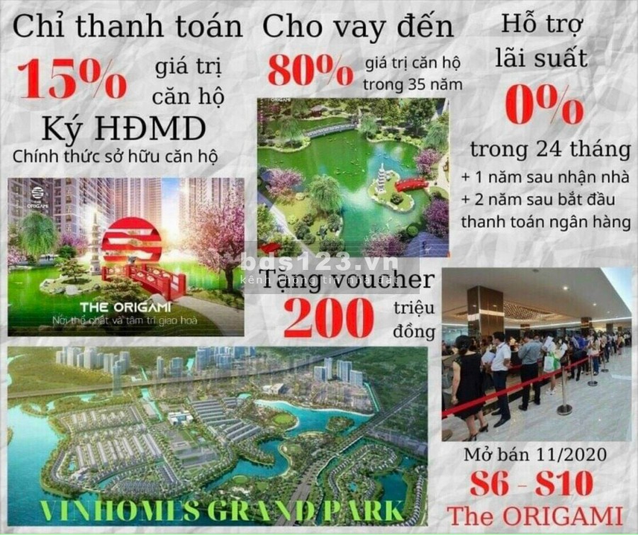 Căn hộ 1PN+ The Origami tại Vinhomes Grand Park Q9 giá chỉ 2.2 tỷ .Liên hệ 0363.583.647 em Đạt