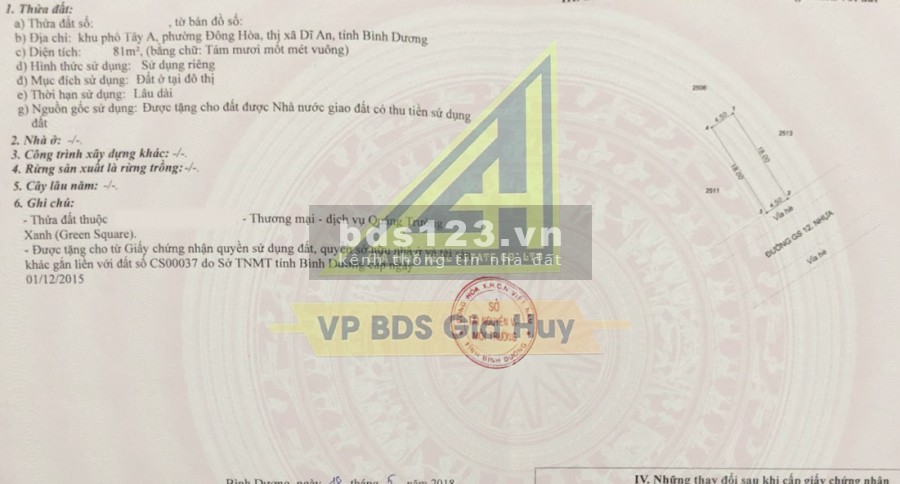 Bán nhà phường Đông hòa, thị xã Dĩ An tỉnh Bình Dương