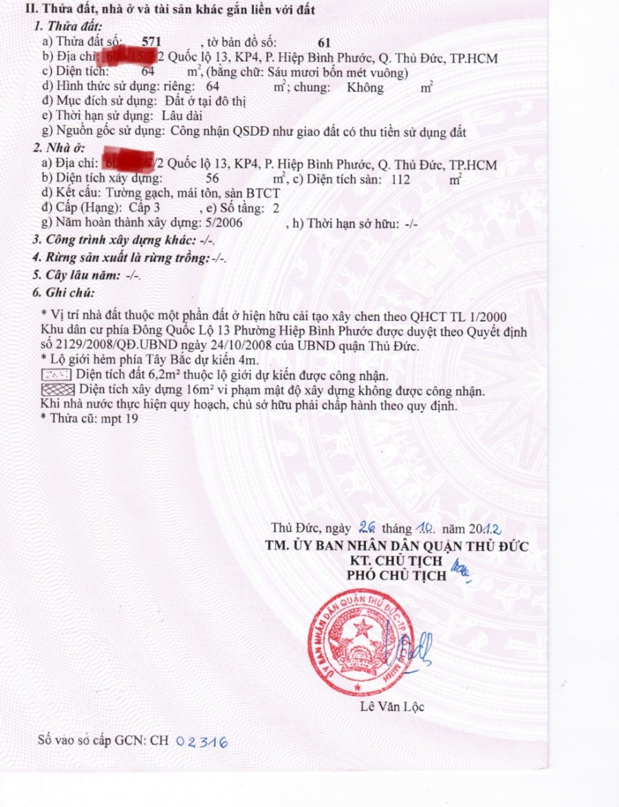 Bán Nhà Trệt Lầu Hẻm 606 Quốc Lộ 13 Hiệp Bình Phước Thủ Đức