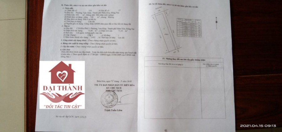 Bán nhà phường tam hiệp, có hoàn công, tặng nội thất