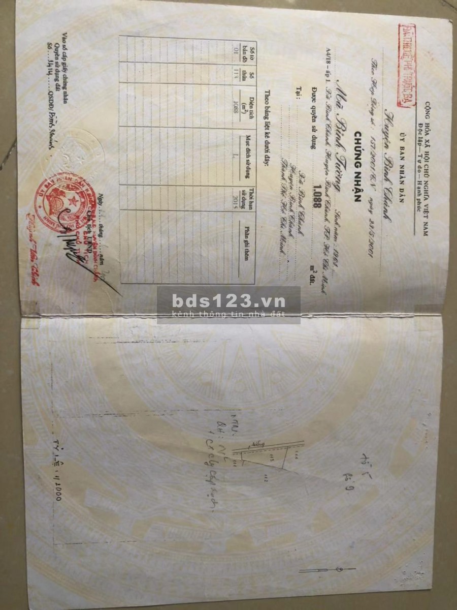 Kẹt tiền cần bán gấp lô đất 2MT ngay trạm thu phí Chợ Đệm, thị trấn Tân Túc, Bình Chánh