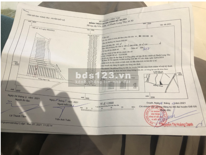 Bán lô đất mặt tiền đường nhựa Đoàn Trung Còn , TT Đất Đỏ