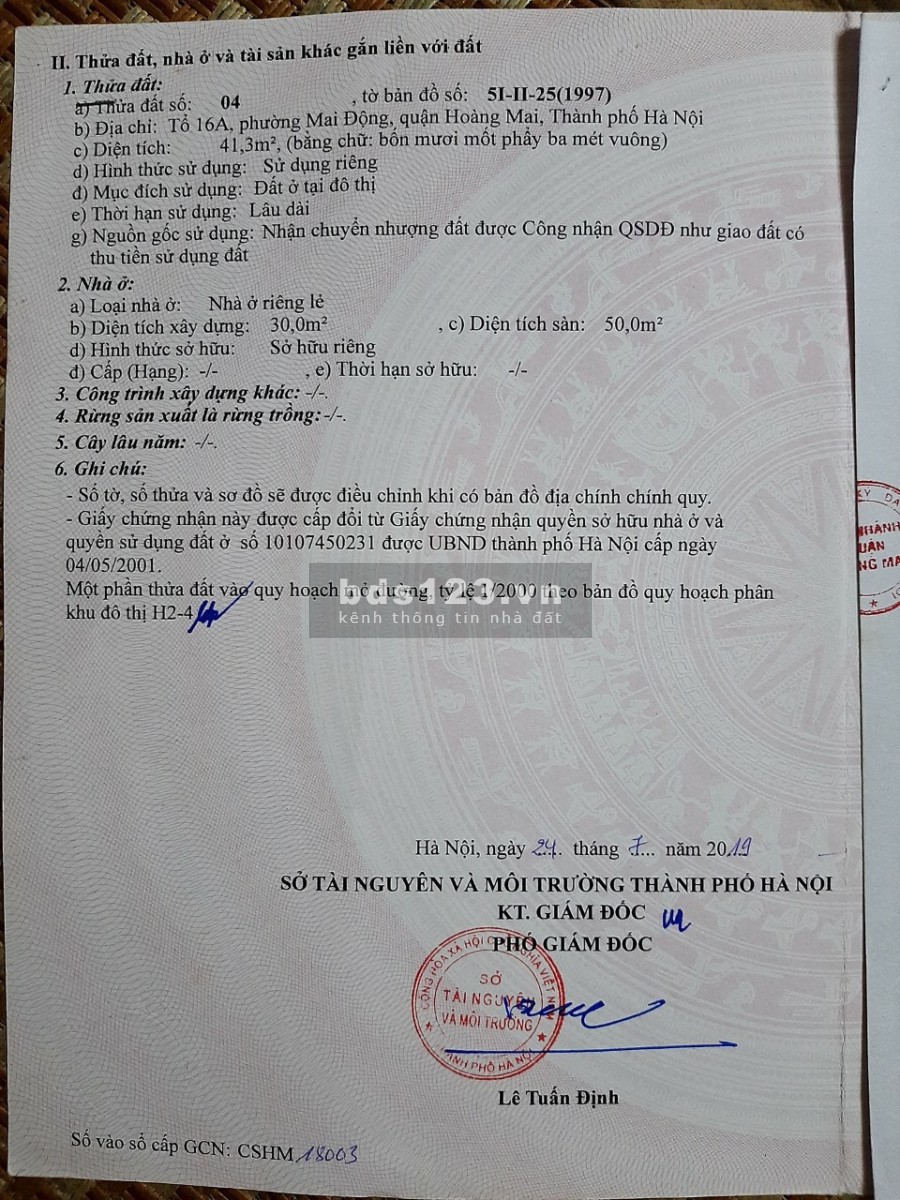 Bán nhà Tam Trinh 42 m2 5 tỷ đang cho thuê 25tr/1 tháng