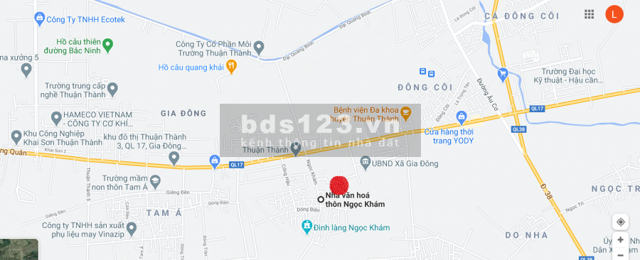 Đất thổ cư Ngọc Khám 127m2, 2 mặt tiền, đường bê tông 2 oto đi đc, sổ đỏ chính chủ ko qua môi giới