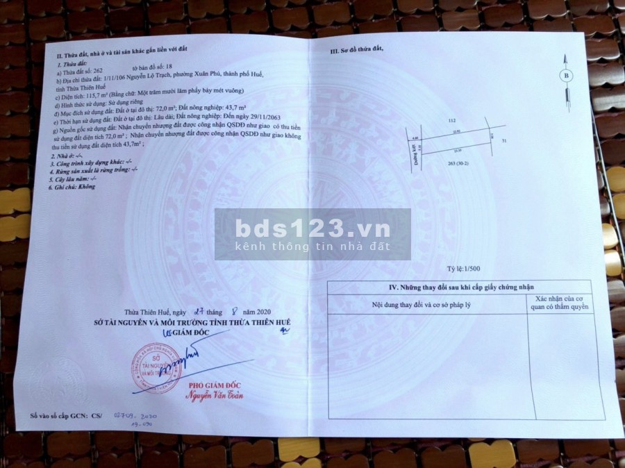1 lô duy nhất ở Kiệt Nguyễn Lộ Trạch 115,7m2 giá đầu tư