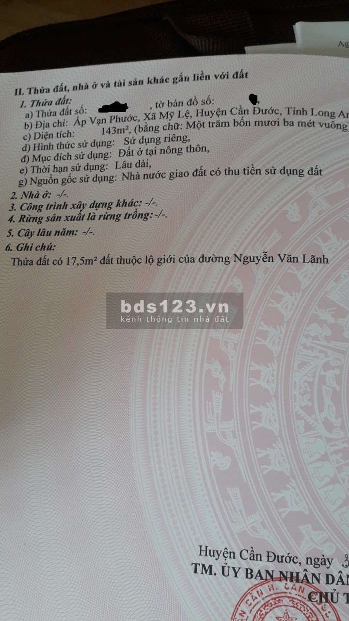 Kẹt tiền cần ra gấp lô đất 143m2