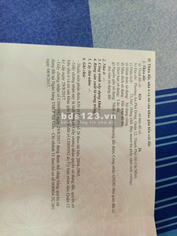 Đất đẹp! An Phú Đông , Q12, diện tích 4x17. Giá 3,6xx tỷ -3,950 tỷ