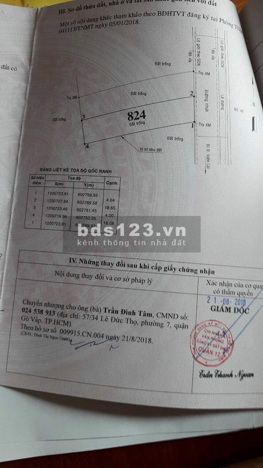 Đất đẹp! An Phú Đông , Q12, diện tích 4x17. Giá 3,6xx tỷ -3,950 tỷ