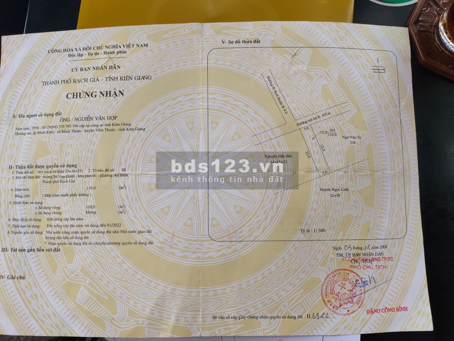 Đất sinh lời (có nhà ở và phòng cho thuê) - RG - KG